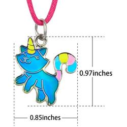 Fun Jewels Fairy Tale Cute Caticorn Unicorn Cat Color Change Mood Necklace for Girls