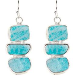 Sterling Silver With Amazonite Multi Gemstone Wholesale Fashion Jewelry Drop Earrings