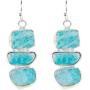 Sterling Silver With Amazonite Multi Gemstone Wholesale Fashion Jewelry Drop Earrings
