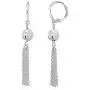 Sterling Silver Dangling Bead Tassel Long Drop Leverback Earrings Sterling Silver Dangling Bead Tassel Long Drop Leverback Earrings