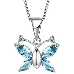 Aurora Tears Flamingo Necklace/Earrings Women 925 Sterling Silver Bird Butterfly Pendant/Dangle Birthstone Gift for Girls Birthday Dating Birth Jewelry
