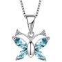 Aurora Tears Flamingo Necklace/Earrings Women 925 Sterling Silver Bird Butterfly Pendant/Dangle Birthstone Gift for Girls Birthday Dating Birth Jewelry