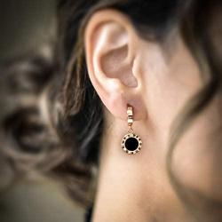 Donlin 18K Gold-plated Stainless Steel Black Earrings for Women