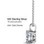AllenCOCO White Gold Plated Sterling Silver Cubic Zirconia Round Cut Solitaire Pendant Necklace