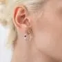 ORDOR 14K white-gold-plated-brass stud Earrings For Women 0.64'' x 0.75'' /Silver post/Nickel free/brass, Cubic Zirconia(Aquamarine, sapphire color)