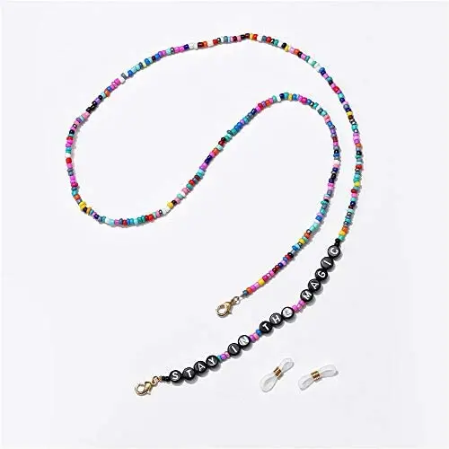 cmoonry Face Mask Holder Eyeglass Beaded Chains Necklace for Women Men Kids Colourful Beads Lucky Necklace Holds Your Face Mask Around Your Neck 29'' Long cmoonry Face Mask Holder Eyeglass Beaded Chains Necklace for Women Men Kids Colourful Beads Lucky Necklace Holds Your Face Mask Around Your Neck 29'' Long