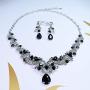 Mlouye Wedding Necklace Sets Earrings Teardrop Leaf Ribbon Vine Statement Jewelry Set