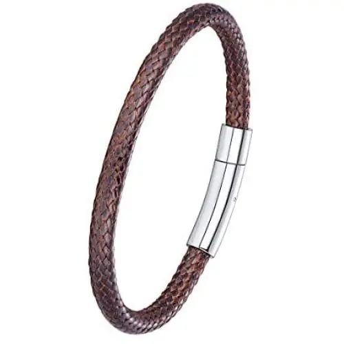 ChainsPro Custom Engraving, Waterproof Braided Rope Leather Bracelet, for Men/Women, Boyfriend Gift, 18/20/22CM (Send Gift Box) ChainsPro Custom Engraving, Waterproof Braided Rope Leather Bracelet, for Men/Women, Boyfriend Gift, 18/20/22CM (Send Gift Box)