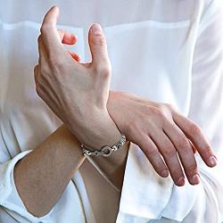 RainSo Womens Titanium Steel Health Magnetic Therapy Bracelets Pain Relief for Arthritis Adjustable