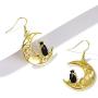 Cute Cat Moon Earrings Animal Earrings Hollow moon cat earrings Jewelry Gift for Women