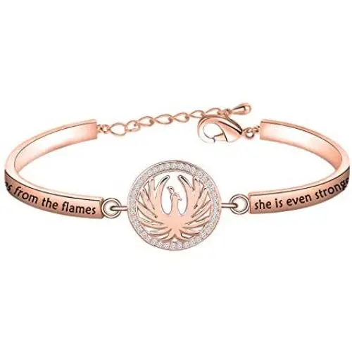CYTING Phoenix Inspirational Quote Bracelet Phoenix Bird Jewelry Motivational Gift When The Phoenix Rises from The Flames She is Even Stronger Than Before CYTING Phoenix Inspirational Quote Bracelet Phoenix Bird Jewelry Motivational Gift When The Phoenix Rises from The Flames She is Even Stronger Than Before