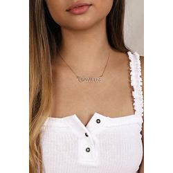 Crazy Feng Zodiac Sign Necklaces for Women Constellation Necklace Astrology Jewelry Old English Necklace 18k Gold Plated Friendship Necklace Jewelry Gift 14.2+2.75''