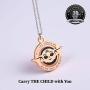 MYPRINTON Baby Yoda Hard Enamel Pendent Necklace 1.38'' The Child Character Inspired Gift Idea Matte Copper