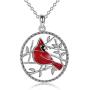 Cardinal Necklace Sterling Silver Red Bird Memorial Gift for Women Cardinal Jewelry for Girls Loved Ones