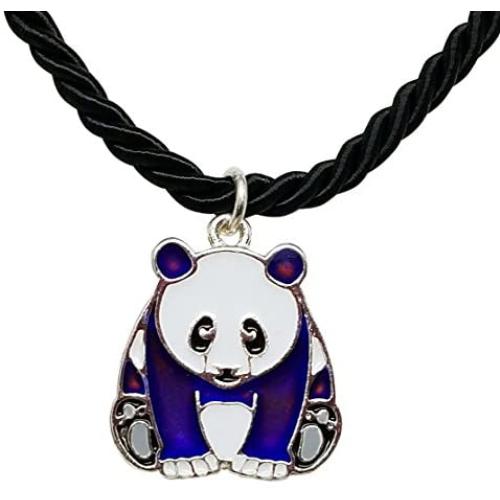 Panda Mood Necklace With Black Cord