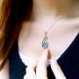 KEPKGO Love Heart Crystal Pendant Necklace with Unique Bottle Shape Valentines Day Jewelry Gifts for Womens Girls