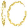 TTOCH Link Chain Hoop Earrrings Minimalist Earrings Gold Paperclip 14K Gold Plated Sterling Silver Open Hoops for Women 