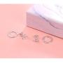 Ladytree Sterling Silver Celtic Knot Circle/Hearts Ear Jacket Earrings Back Ear Cuffs Chic Stud Earring