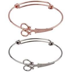 Zuo Bao Steampunk Shears Scissor Bangle Bracelet for Hairdresser