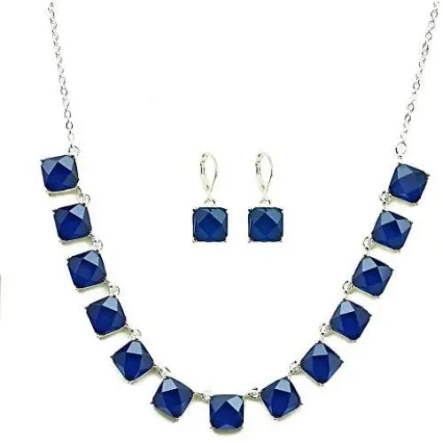 Colife fashion Crystal Necklace and Dangle Earrings Jewelry Sets for Women with Red Green Purple Blue and Multicolor to Choose Colife fashion Crystal Necklace and Dangle Earrings Jewelry Sets for Women with Red Green Purple Blue and Multicolor to Choose