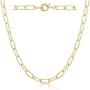 Paperclip Necklace,14K Gold Plated Oval Dainty Choker Chain Link Necklace for Women Girls