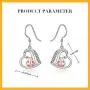 Heart Miraculous Ladybug Dangle Drop Earrings 925 Sterling sliver Pierced Hook Dainty Animal Jewelry Trendy Meraculas Hypoallergenic Earring for Sensitive Ears Gifts for Her