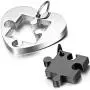 OIDEA 2PCS Stainless Steel Couples Love Heart Puzzle Pendant Necklace for Valentines Day,Chain Included, with Gift Bag Package,Black