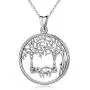 TRISHULA Sloth Necklace 925 Sterling Silver Cute Animal Sloth on Tree of Life Charm Pendant Jewelry Gifts for Sloth Lovers