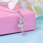 JXJL Silver Dancing Ballerina Necklace Recital Dancer Gift Ballet Pendant Necklace for Girls Women