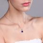 Gem Stone King 925 Sterling Silver Purple Amethyst and White Diamond Pendant Necklace For Women (2.06 Ct Cushion with 18 Inch Chain)