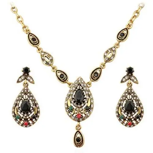 REDSTORM Bohemian Vintage Crystal Womens Jewelry Necklace Earring Set for Women & Bracelet Ring Set for Women REDSTORM Bohemian Vintage Crystal Womens Jewelry Necklace Earring Set for Women & Bracelet Ring Set for Women