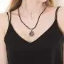 Mood Stone in Antique Sterling Silver Finish Skull Pattern Pendant Leather Necklace MOJO JEWELRY Mood Stone in Antique Sterling Silver Finish Skull Pattern Pendant Leather Necklace MOJO JEWELRY