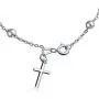 Thin Simple Religious Prayer Ball Beads Cross Rosary Bracelet For Women For Teen 925 Sterling Silver Thin Simple Religious Prayer Ball Beads Cross Rosary Bracelet For Women For Teen 925 Sterling Silver