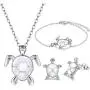 Yaomiao 3 Pieces Cute Turtle Adjustable Jewelry Set, Including Turtle Necklace Bracelet Earrings for Women Girl Accessories Yaomiao 3 Pieces Cute Turtle Adjustable Jewelry Set, Including Turtle Necklace Bracelet Earrings for Women Girl Accessories