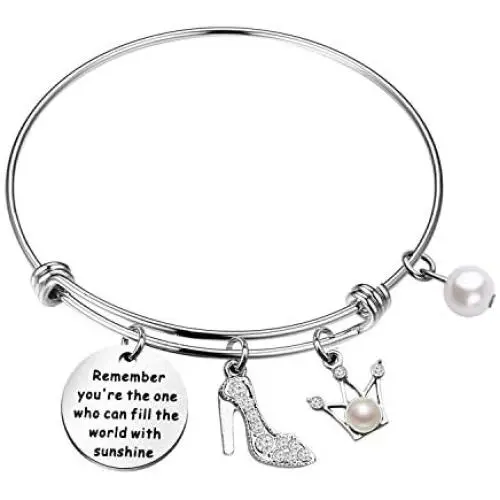 WSNANG Princess Inspired Bracelet Remember Youre The One Who Can Fill The World With Sunshine Bracelet Princess Theme Gift for Her WSNANG Princess Inspired Bracelet Remember Youre The One Who Can Fill The World With Sunshine Bracelet Princess Theme Gift for Her