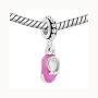 LovelyJewelry Baby Shoe Charms Cute Lovely Pink Bowknot Baby Shoe Beads for Bracelets