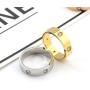 Joanana Love Rings 18K Gold Plated with Cubic Zirconia Stones Stainless Steel Promise Ring Wedding Band Jewelry Birthday Present for Her Women Teen Girls