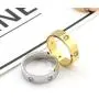 Joanana Love Rings 18K Gold Plated with Cubic Zirconia Stones Stainless Steel Promise Ring Wedding Band Jewelry Birthday Present for Her Women Teen Girls