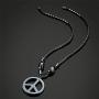 Xileg Black Leather Anti-War Peace Sign Symbol Pendants Necklaces for Women Jewelry Charm Men Boys Long Necklace