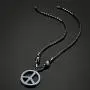 Xileg Black Leather Anti-War Peace Sign Symbol Pendants Necklaces for Women Jewelry Charm Men Boys Long Necklace