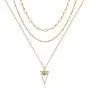 Layered Necklaces for Women, Handmade 14K Gold Plated Dainty Herringbone Pearl Paperclip Chain Choker Necklace Bar Evil Eye Lock Butterfly Cross Pendant Gold Chain Layering Choker Necklaces for Women
