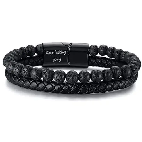 VNOX Mens Personalized Inspirational Mantra Braided Wrap Leather Rope Bracelet Cuff Bangle Encouragement Motivational Gift for Men Boys VNOX Mens Personalized Inspirational Mantra Braided Wrap Leather Rope Bracelet Cuff Bangle Encouragement Motivational Gift for Men Boys
