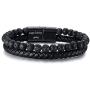 VNOX Mens Personalized Inspirational Mantra Braided Wrap Leather Rope Bracelet Cuff Bangle Encouragement Motivational Gift for Men Boys