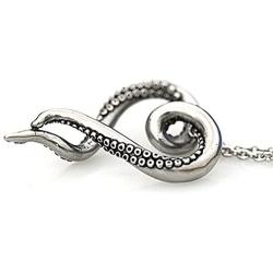 Controse Womens Silver-Toned Heart Shaped Stainless Steel Sea Lover Octopus Necklace 31''