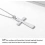 Nofade Silver Men Women 925 Sterling Silver Baseball Cross Pendant Necklace with 18 Inches Sterling Silver Chain, Customizable (with Gift Box)