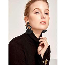 Beaded Tassel Earrings for Women Fashion Girls Teens, Drop Dangle Bohemian Accessories