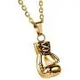 Mens Gold Boxing Gloves Pendant Necklace Punk Hip-hop Halloween Costume Jewelry, 22 inch Chain