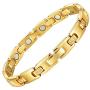Magnetic Bracelet for Women,Beauty Therapy Titanium Magnetic Bracelets Pain Relief Bracelets Magnetic Clasp Women Free Link Removal Tool (Gold)