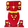 YouBella Jewellery Bollywood Ethnic Bridal Wedding Traditional Floral Gota Patti Indian Necklace Set, Earrings, Bracelet and Maang Tiika for Women Haldi and Mehendi Occassion