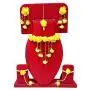 YouBella Jewellery Bollywood Ethnic Bridal Wedding Traditional Floral Gota Patti Indian Necklace Set, Earrings, Bracelet and Maang Tiika for Women Haldi and Mehendi Occassion